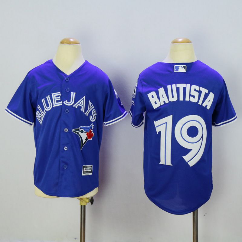 Youth Toronto Blue Jays #19 Bautista Blue MLB Jerseys